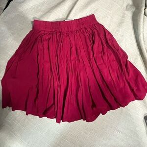 Pink Mini Skater Skirt with Pleats